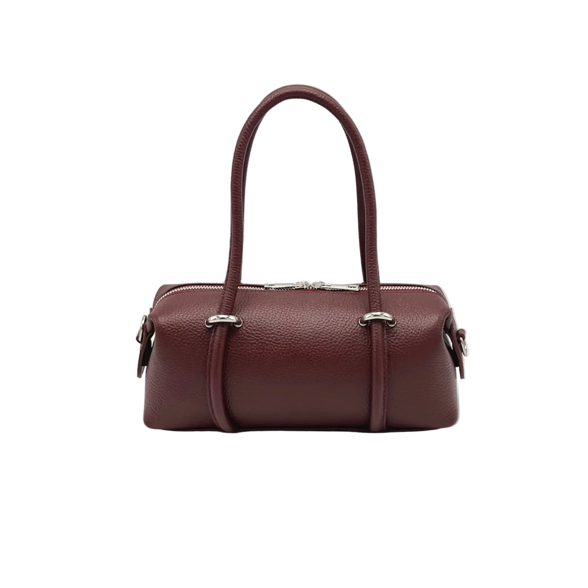 Lucca Small East-West Boston Bag in Pebbled Leather