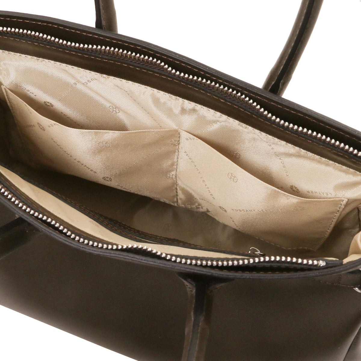 TL Bag - Structured leather handbag with shoulder strap
