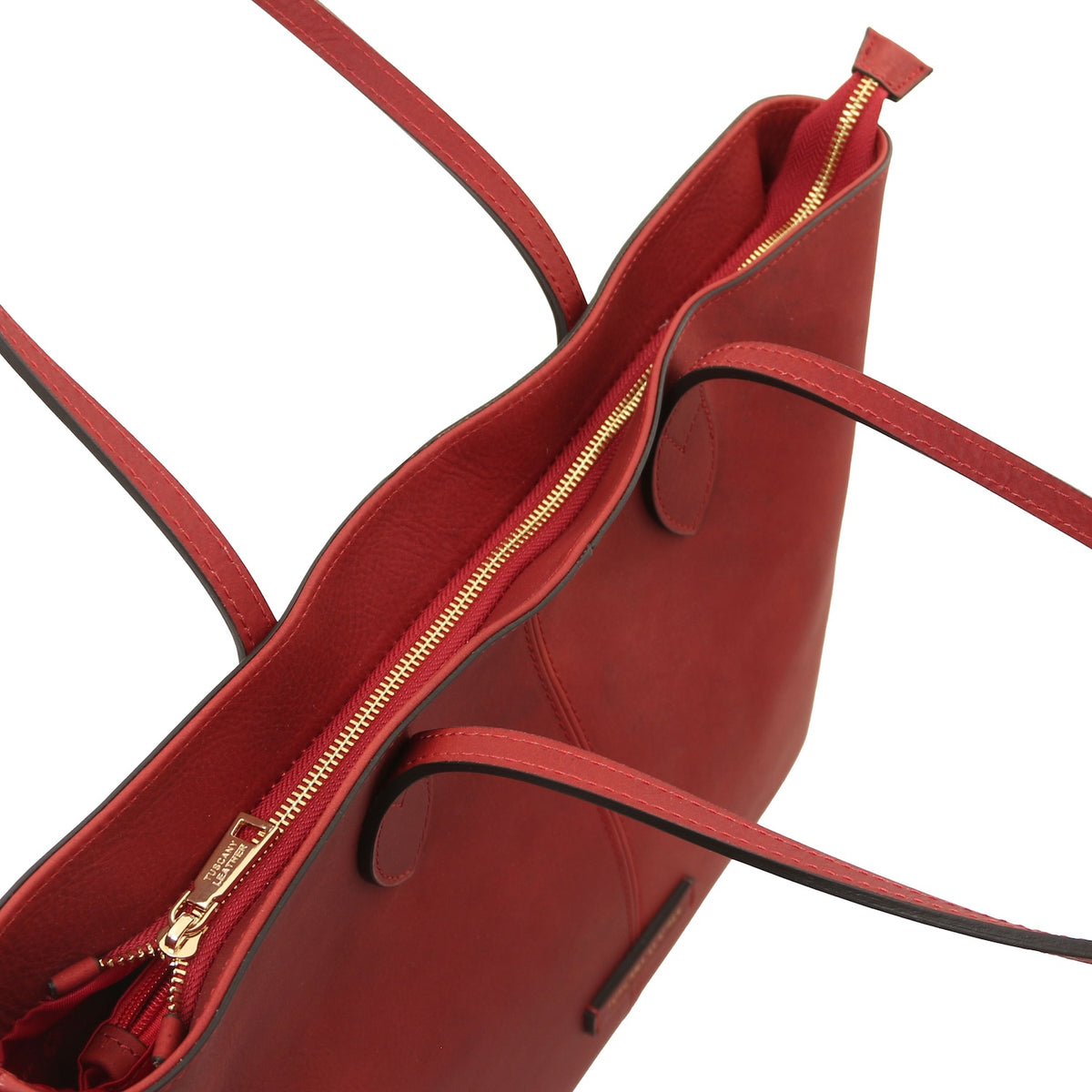 Essenza - Long handle leather tote bag
