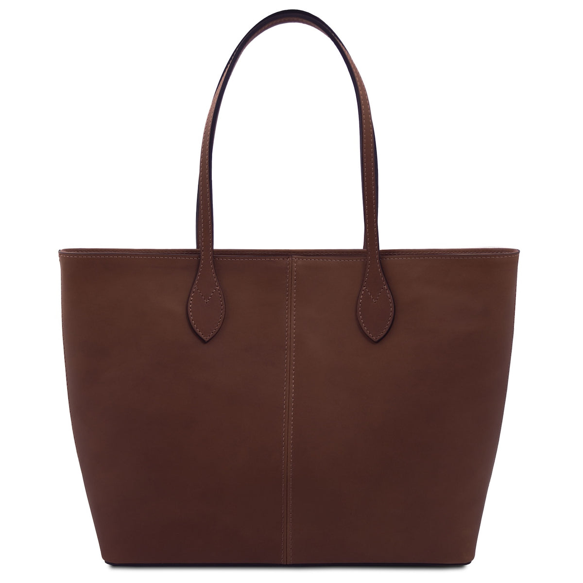 Essenza - Long handle leather tote bag