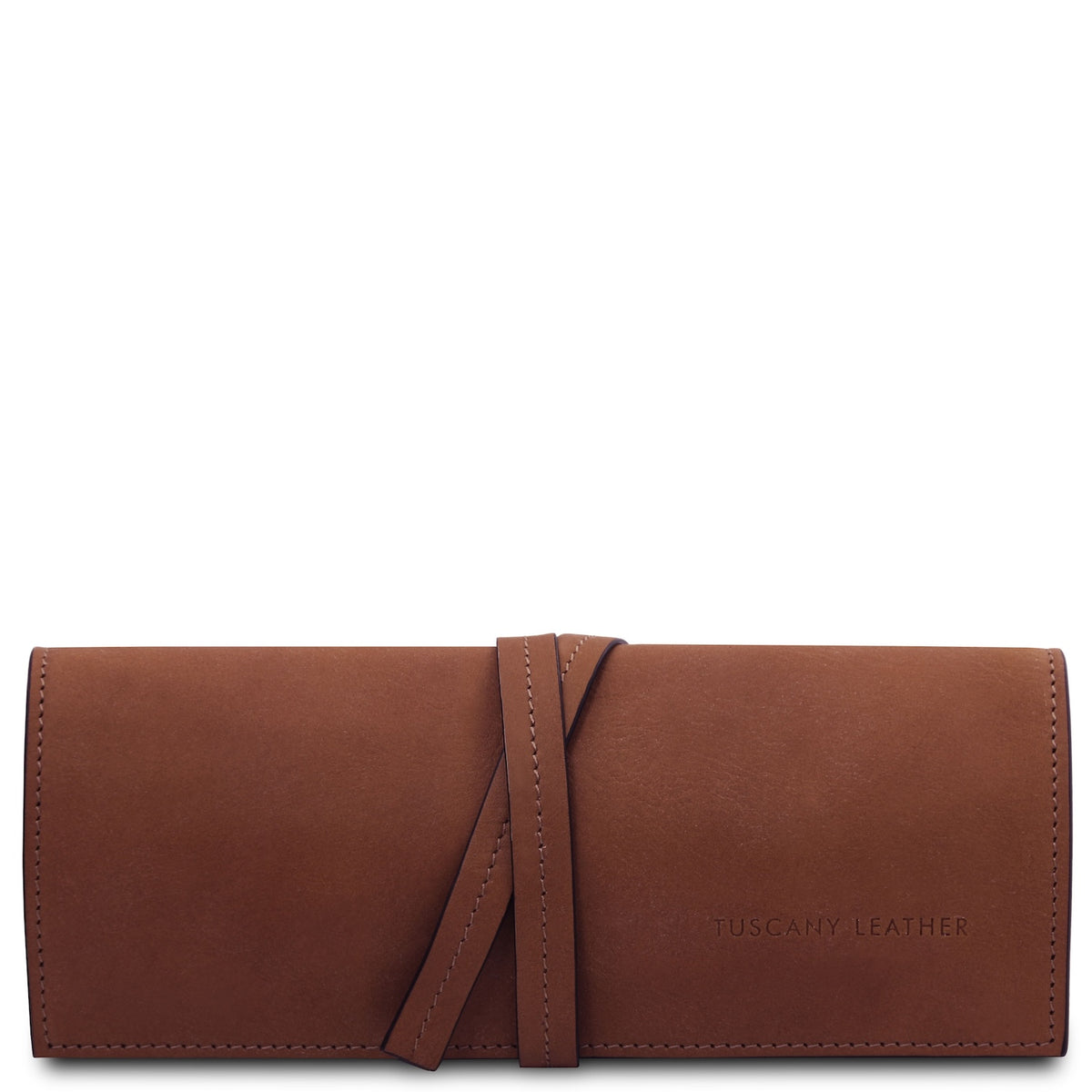 Leather Jewellery Roll in Vegetable-Tanned Leather