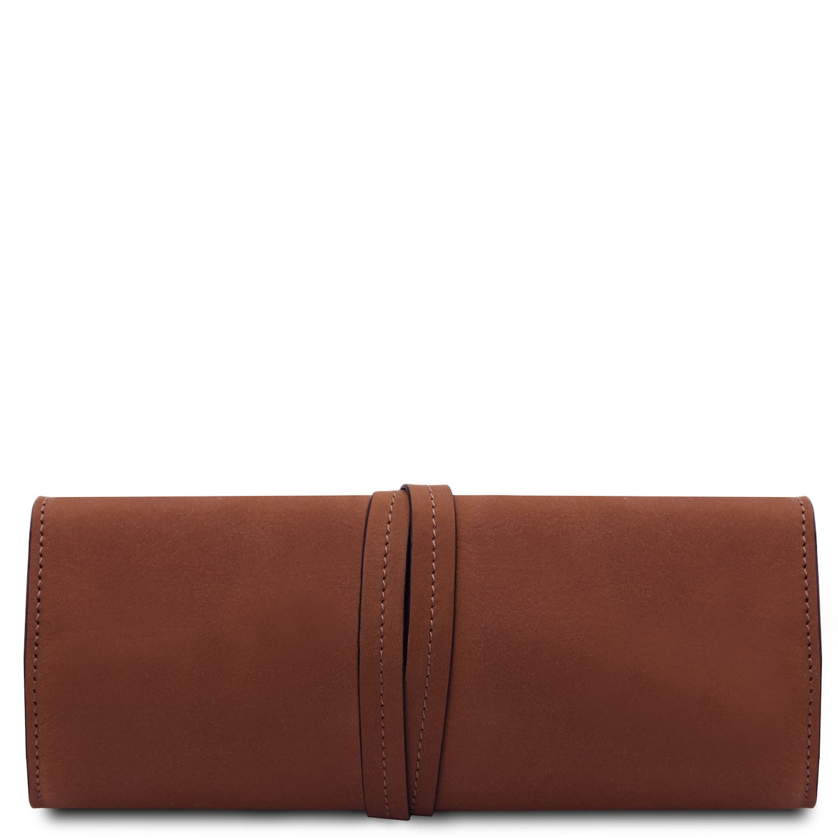 Leather Jewellery Roll in Vegetable-Tanned Leather