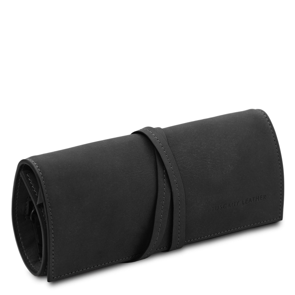 Leather Jewellery Roll in Vegetable-Tanned Leather