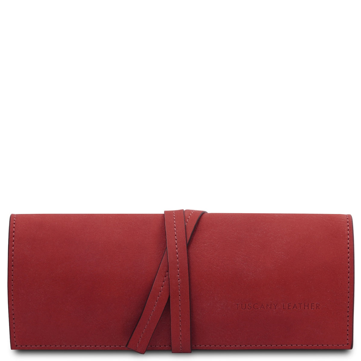 Leather Jewellery Roll in Vegetable-Tanned Leather