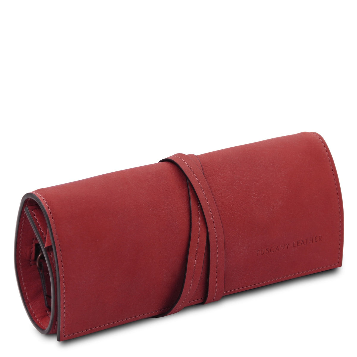 Leather Jewellery Roll in Vegetable-Tanned Leather