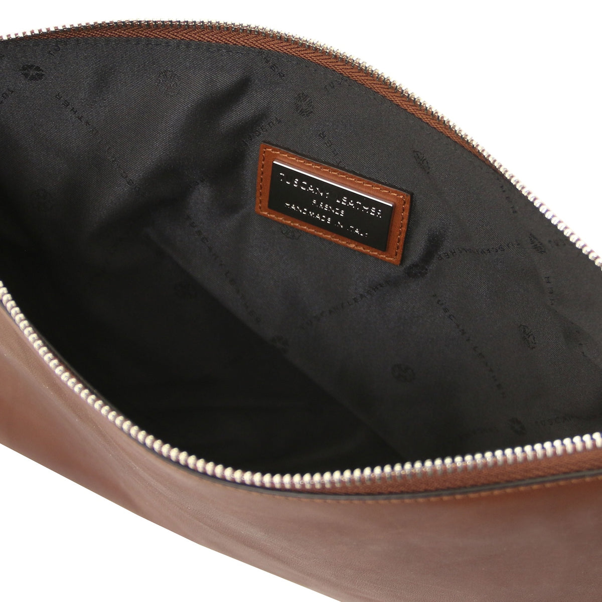 Giulio - Maxi leather clutch with handle
