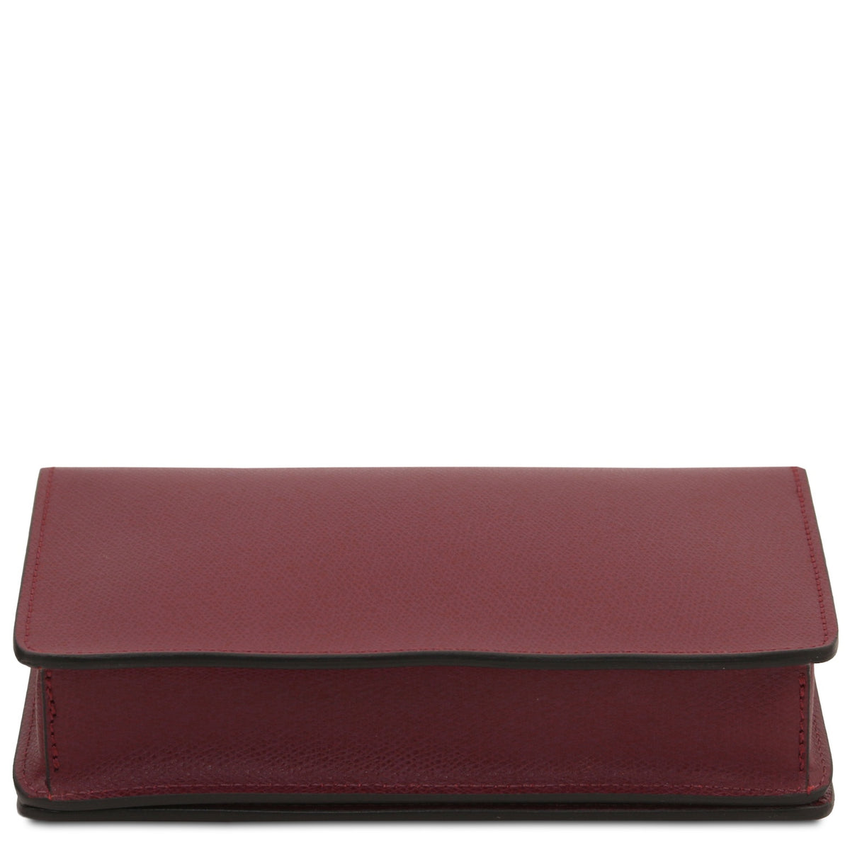Opera - Leather clutch with chain strap in Palmellato calfskin leather