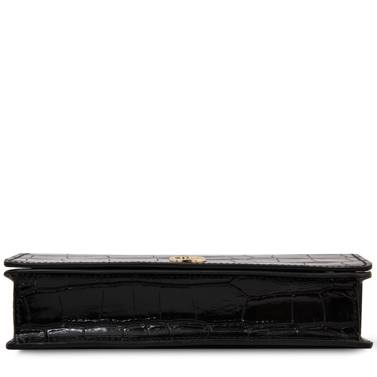 Opera Croque - Croc print leather clutch with chain strap