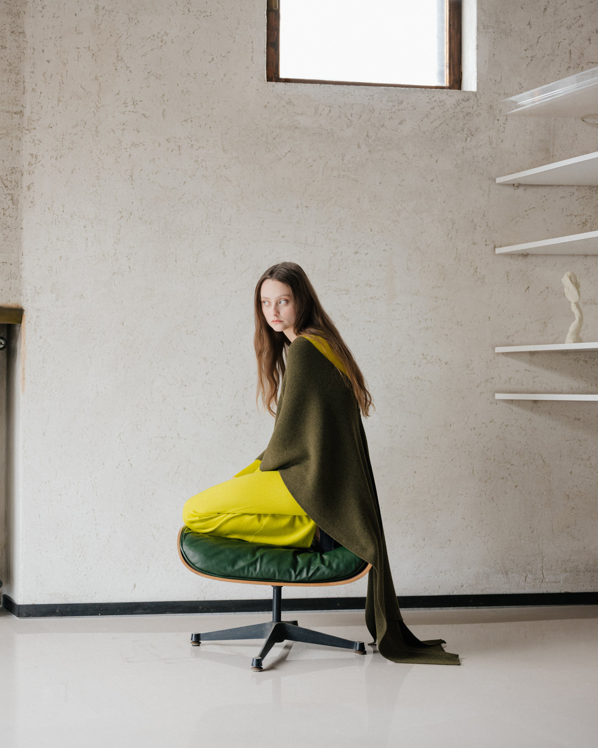Sciarpa maxi a coste in puro cashmere