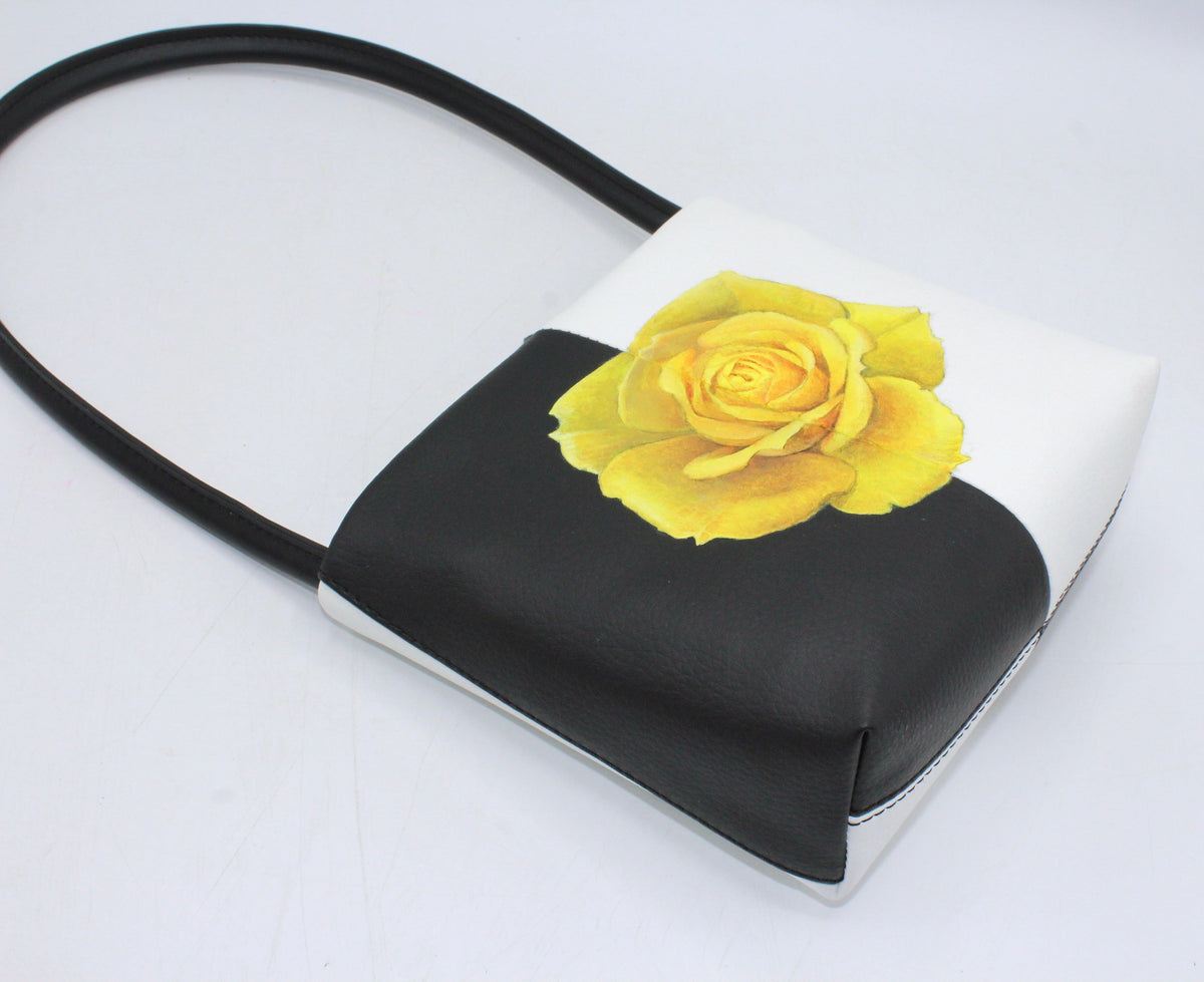 Handbag & Wallet Accesorios Aria - Sustainable Apple Skin Leather Hand Painted Amarillo Rose Bag San Rocco Italia
