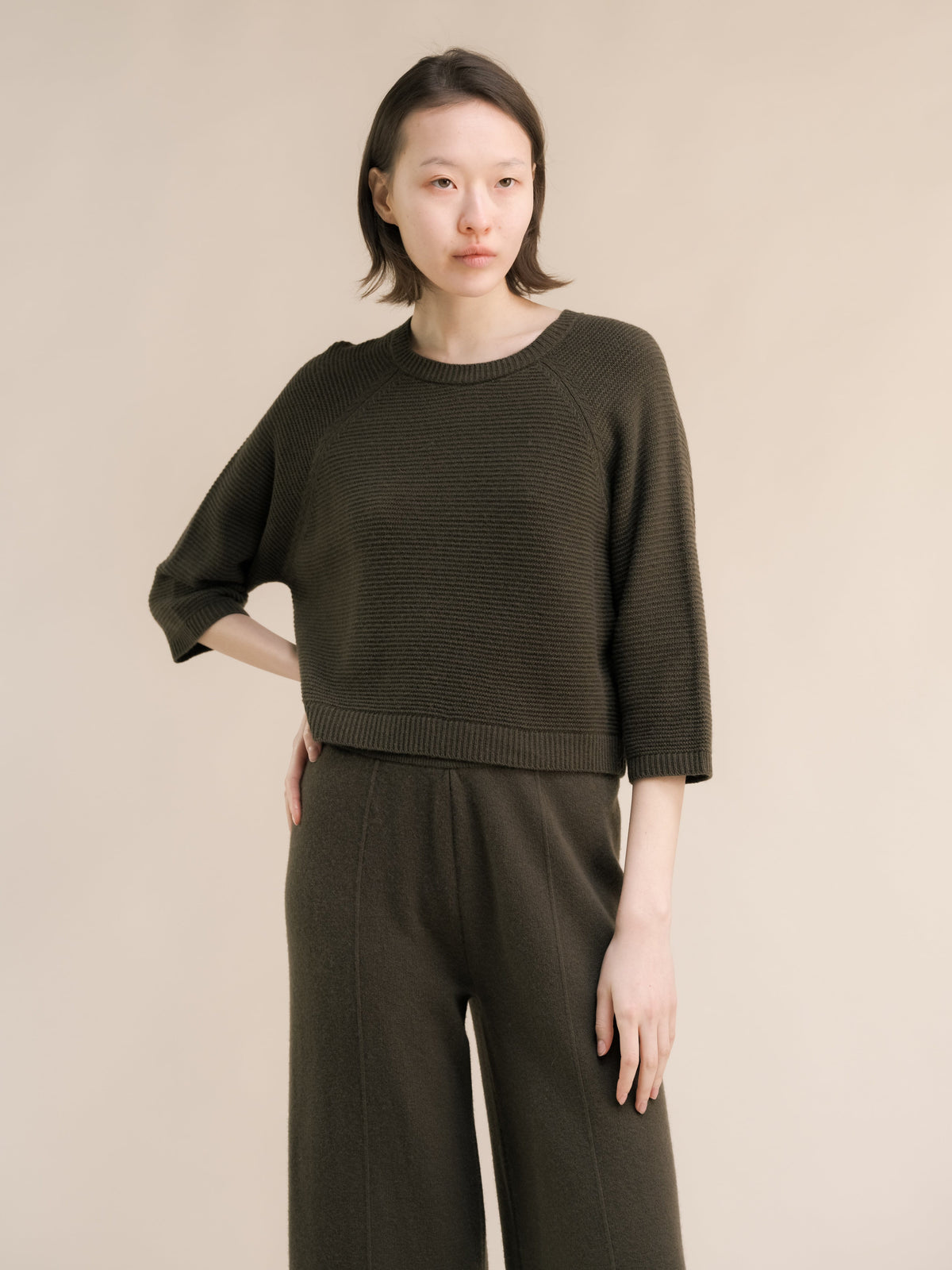 Prendas de punto Loden / S Cashmere Mix Cropped 3/4 Sleeve Pullover San Rocco Italia
