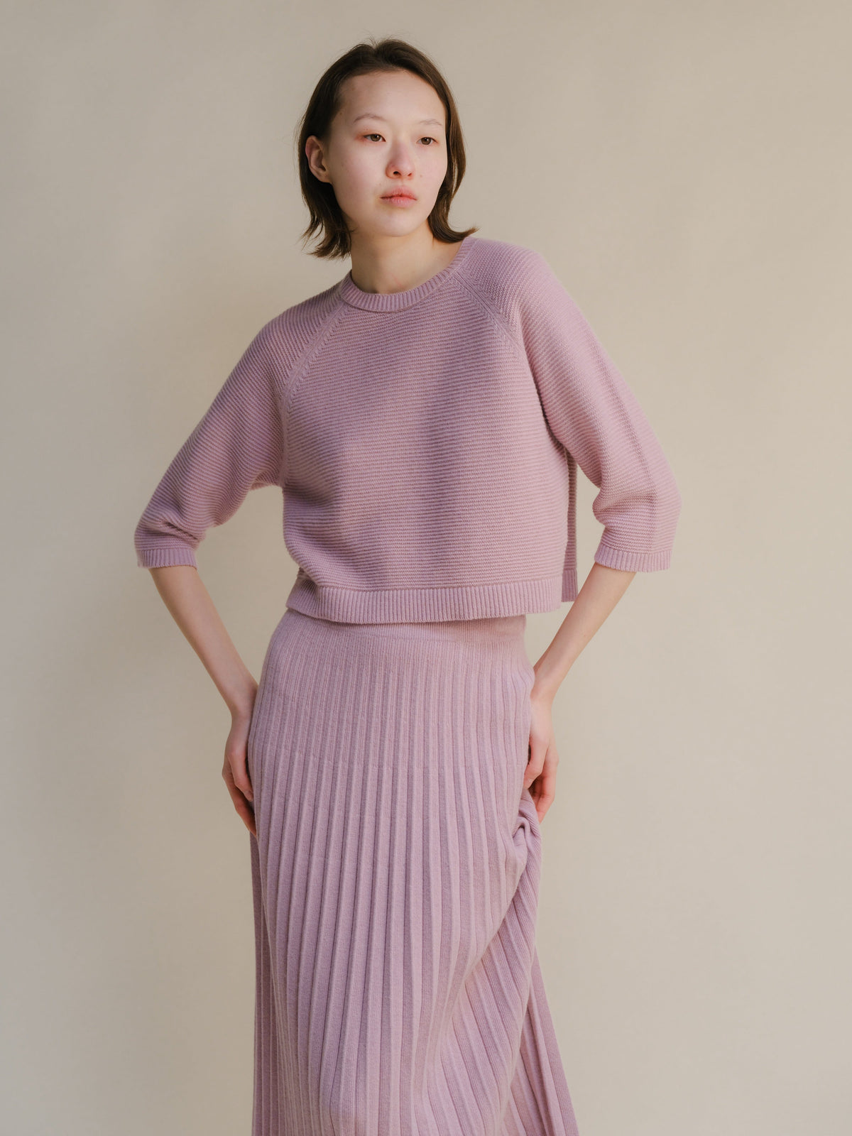 Prendas de punto Rosa / S Cashmere Mix Cropped 3/4 Sleeve Pullover San Rocco Italia