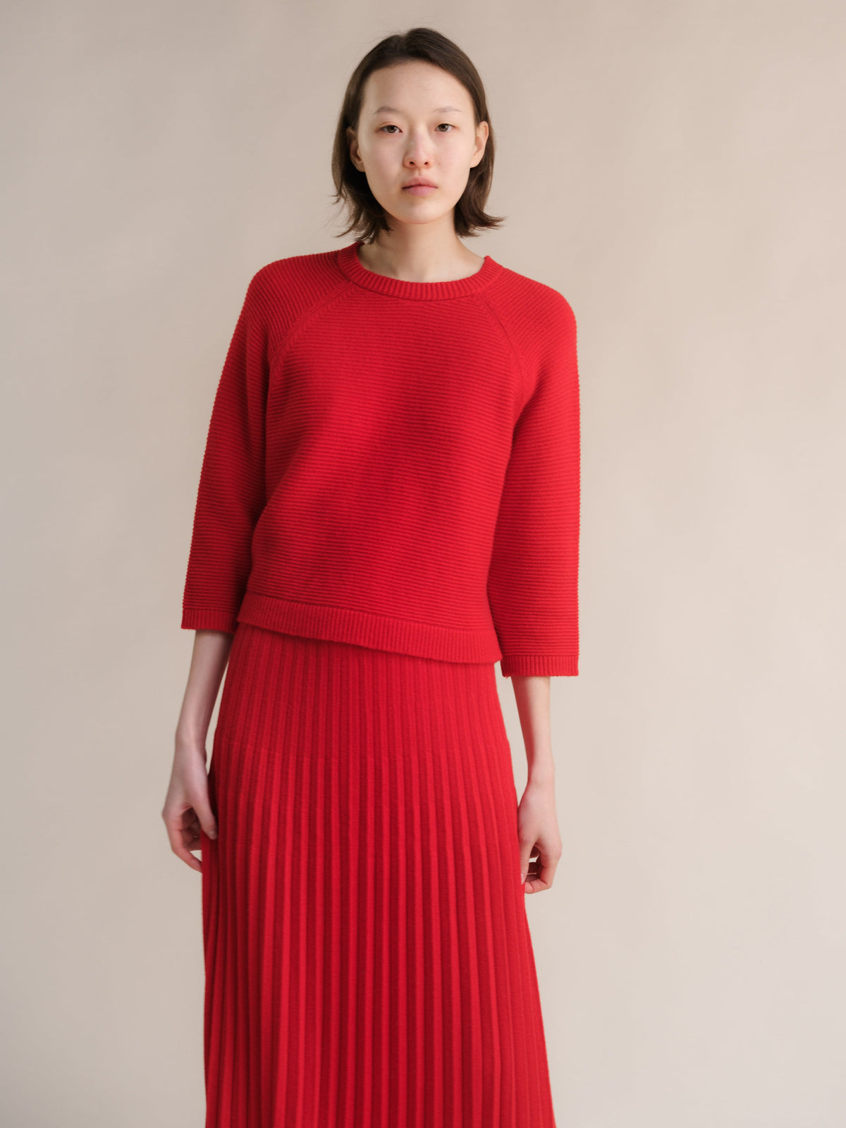 Prendas de punto Rojo / S Cashmere Mix Cropped 3/4 Sleeve Pullover San Rocco Italia