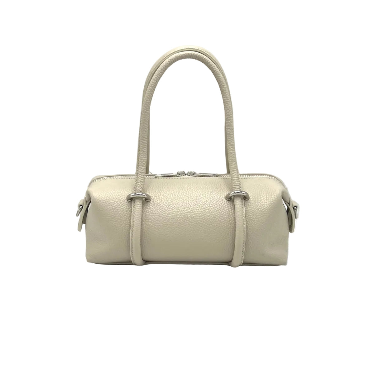 Lucca Small East-West Boston Bag in Pebbled Leather