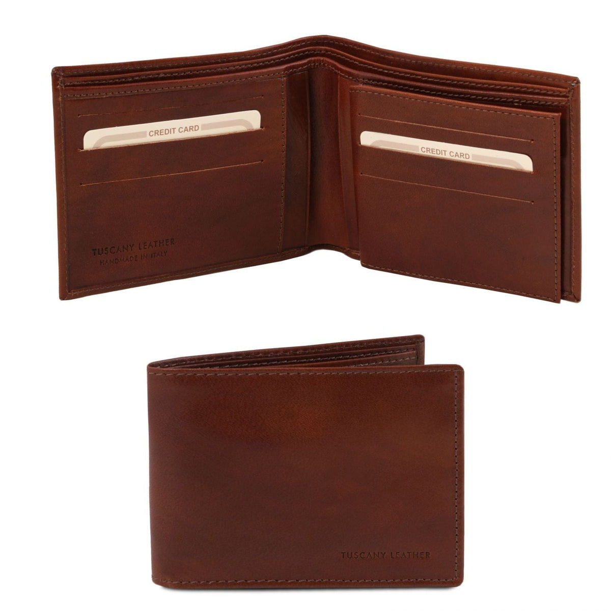 Leather wallets for men Brown Exclusive leather 3 fold wallet for men | TL140817 San Rocco Italia