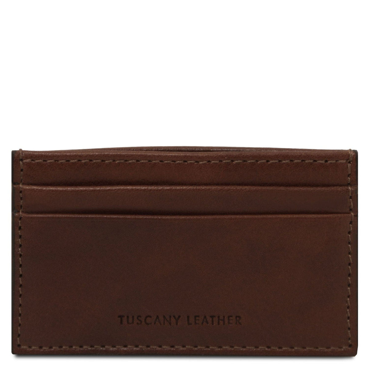 Men leather accessories Dark Brown Leather card holder - 4 cards in smooth, full-grain leather | TL142473 San Rocco Italia