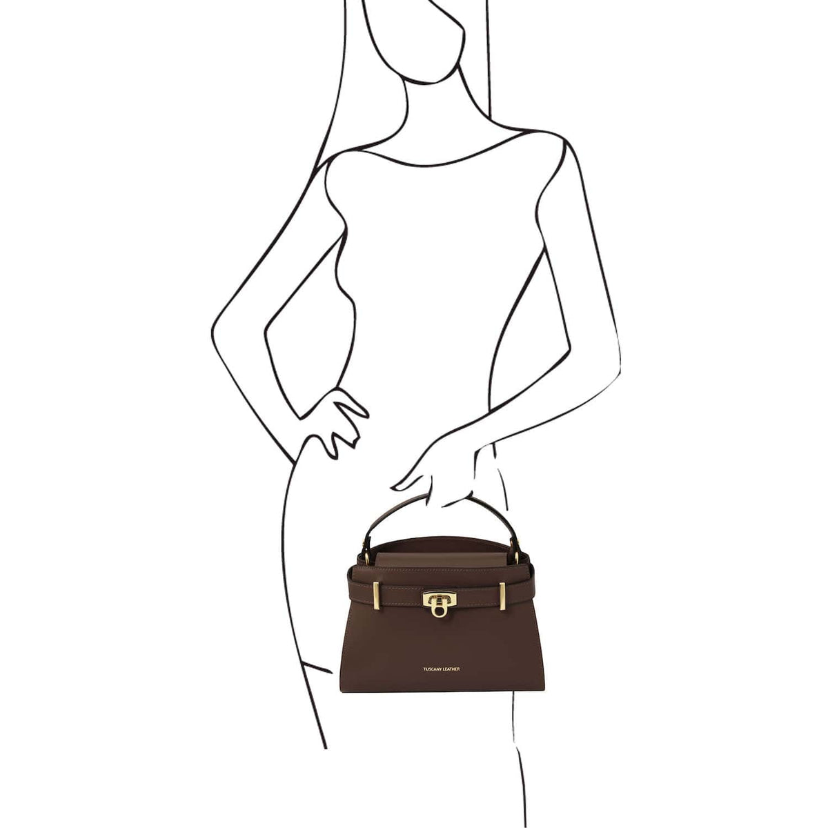 Malas em pele Maisy - Leather top handle bag in smooth leather | TL142459 San Rocco Italia