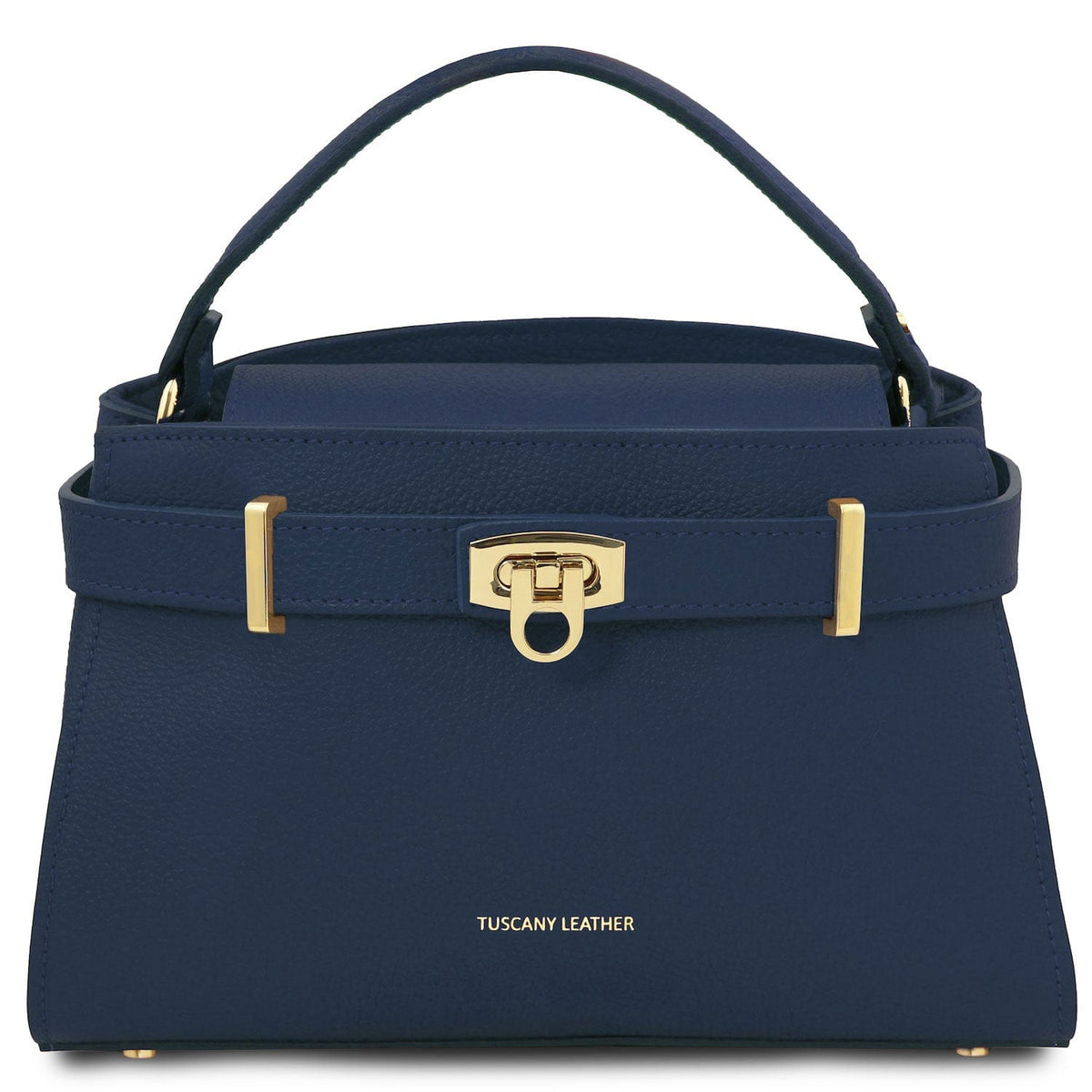Malas em pele Azul-escuro Maisy - Leather top handle bag - Medium size | TL142455 San Rocco Italia