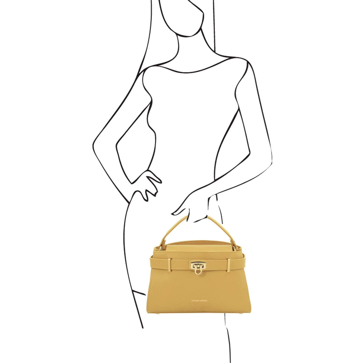Malas em pele Maisy - Leather top handle bag - Medium size | TL142455 San Rocco Italia