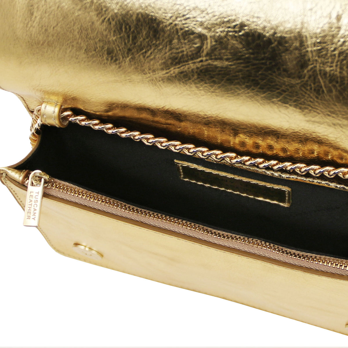 Leather handbags Opera - Metallic Leather With Chain Strap | TL142519 San Rocco Italia