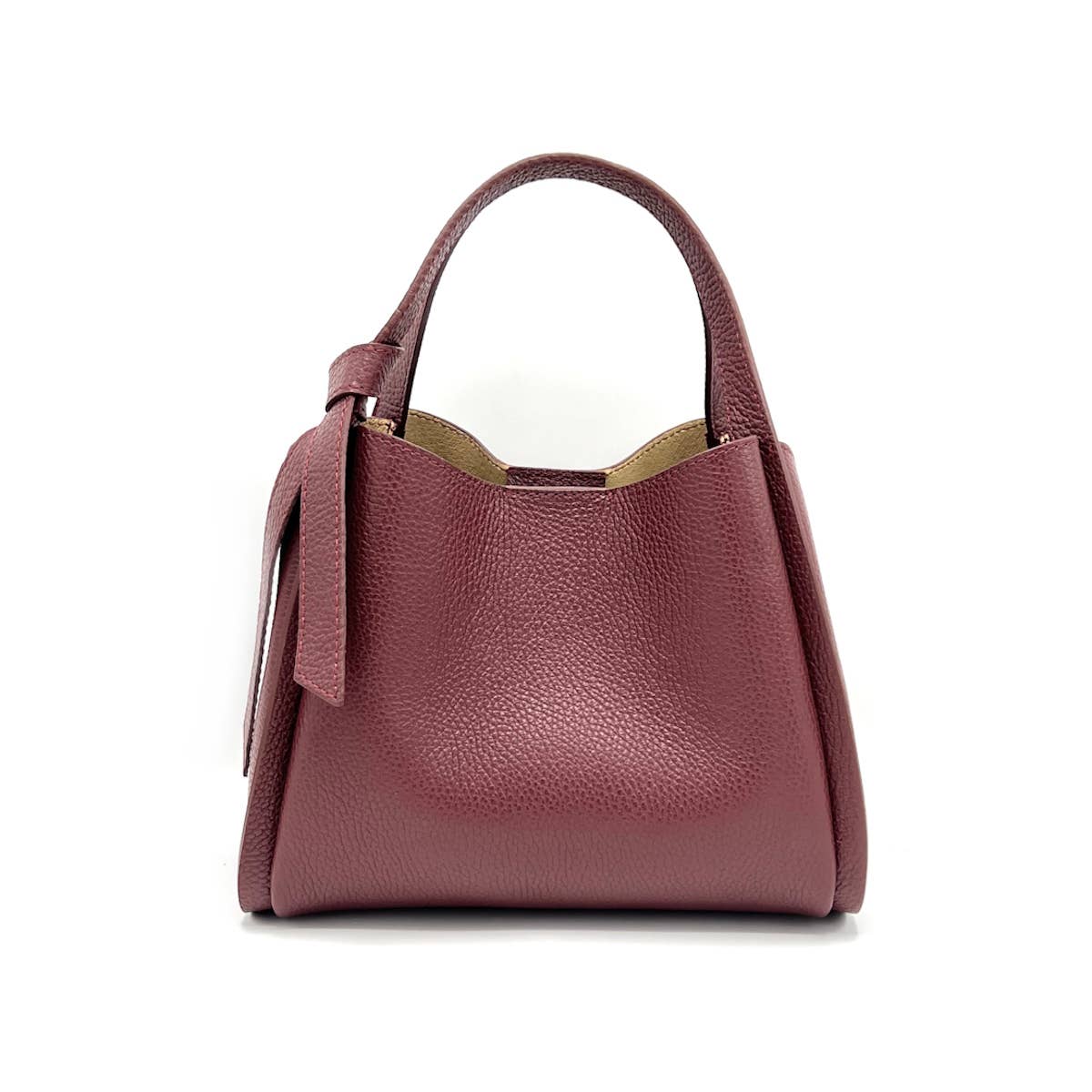Totes Bordeaux / Small Pienza - Italian Leather Tote Handbag San Rocco Italia