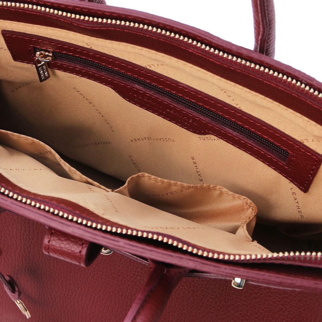 Leather handbags TL Bag - Leather handbag with golden hardware | TL141529 San Rocco Italia