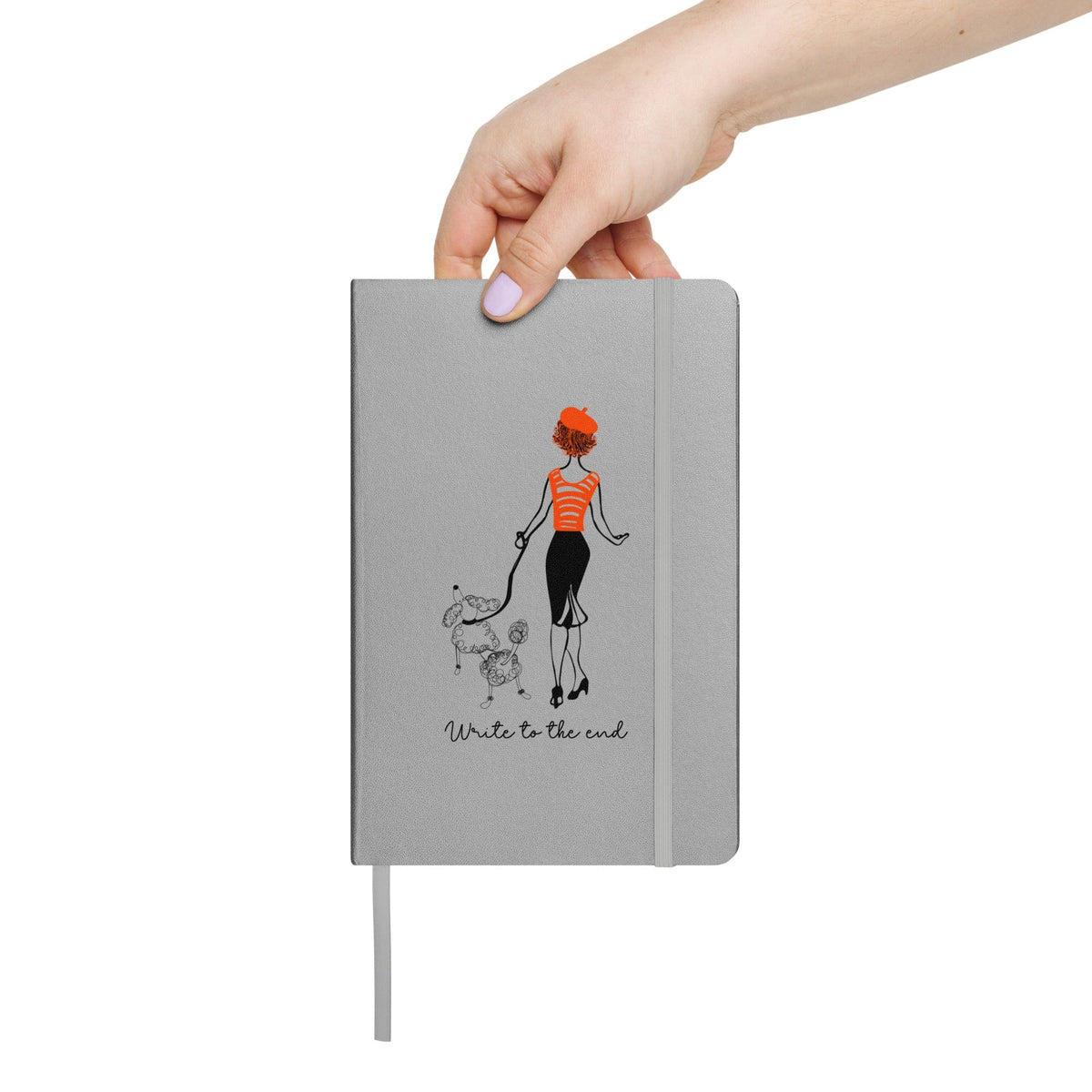 Journaux Journal relié à couverture rigide « Write to the End Woman and French Poodle » San Rocco Italia