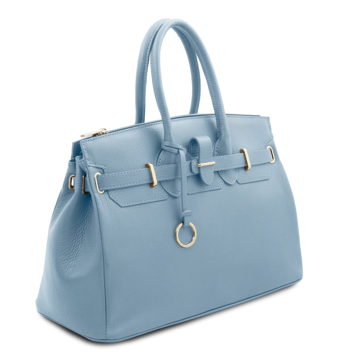 TL Bag - Leather handbag with golden hardware