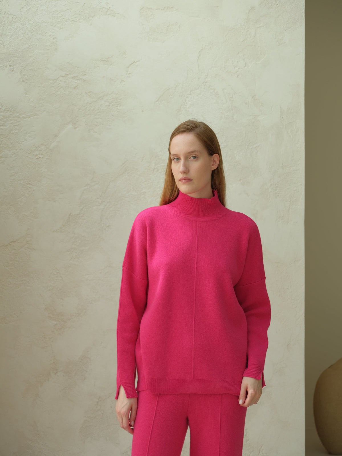 Strickmode Bubble / S Wool & Cashmere Mix Solid Maxi Turtleneck Sweater San Rocco Italia