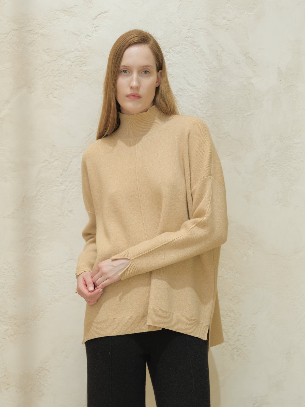 Strickmode Wool & Cashmere Mix Solid Maxi Turtleneck Sweater San Rocco Italia
