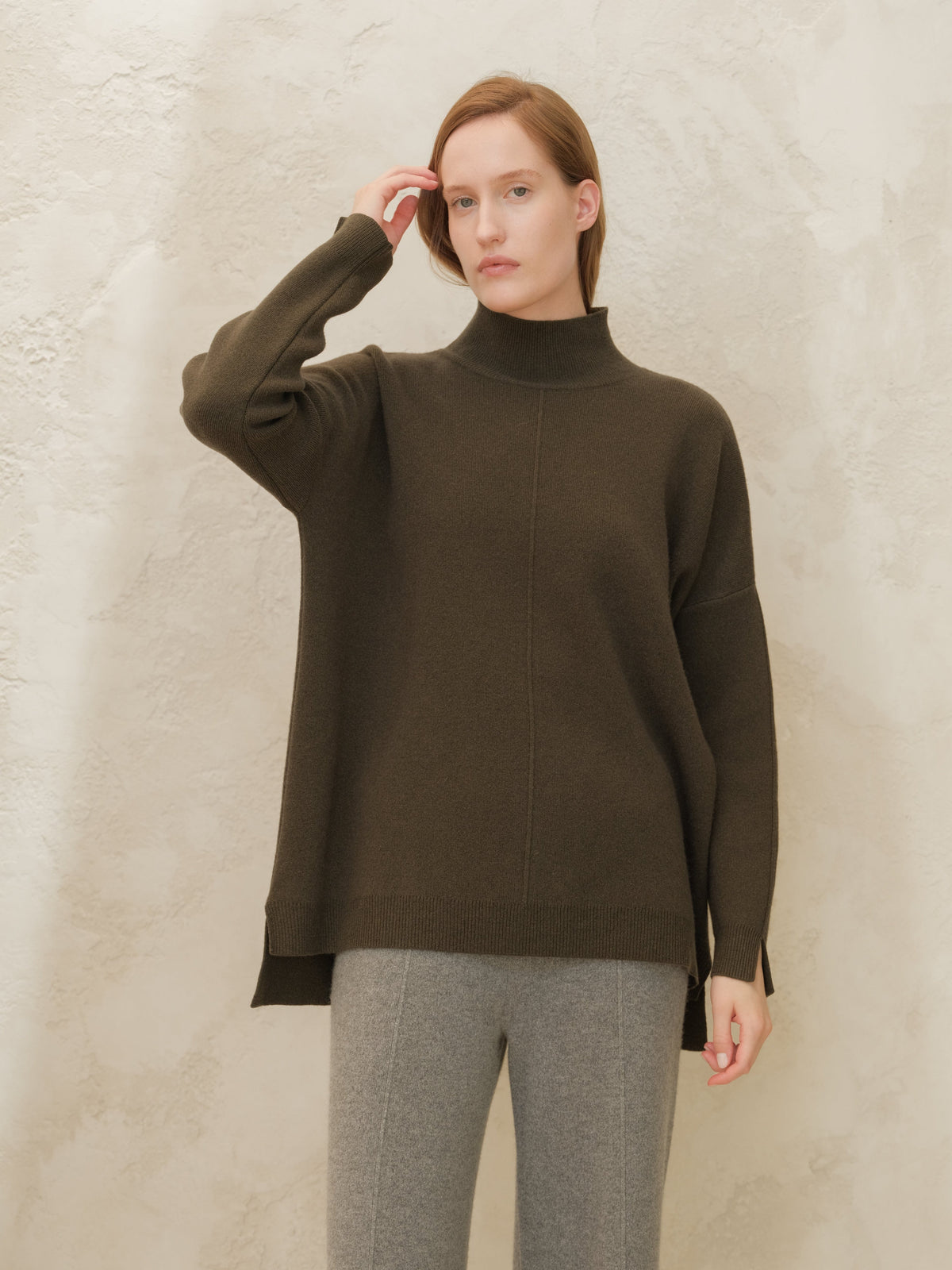 Strickmode Wool & Cashmere Mix Solid Maxi Turtleneck Sweater San Rocco Italia