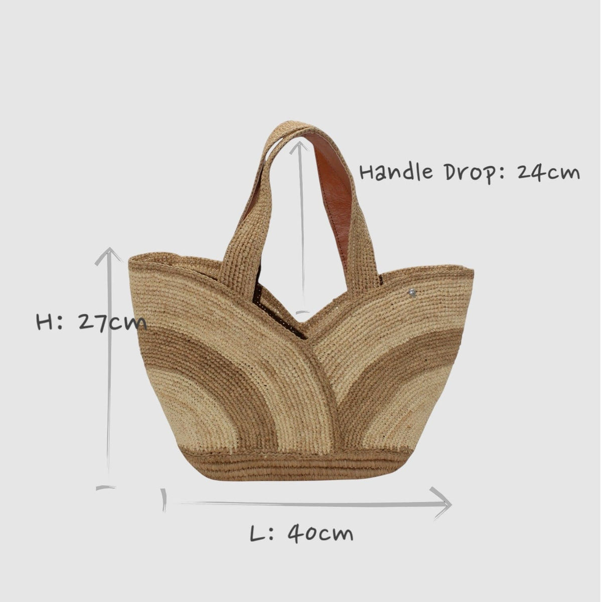 Handbag & Wallet Accessoires Yasmin - Handmade Naturel Raffia Tulip Tote Bag - Khaki San Rocco Italia