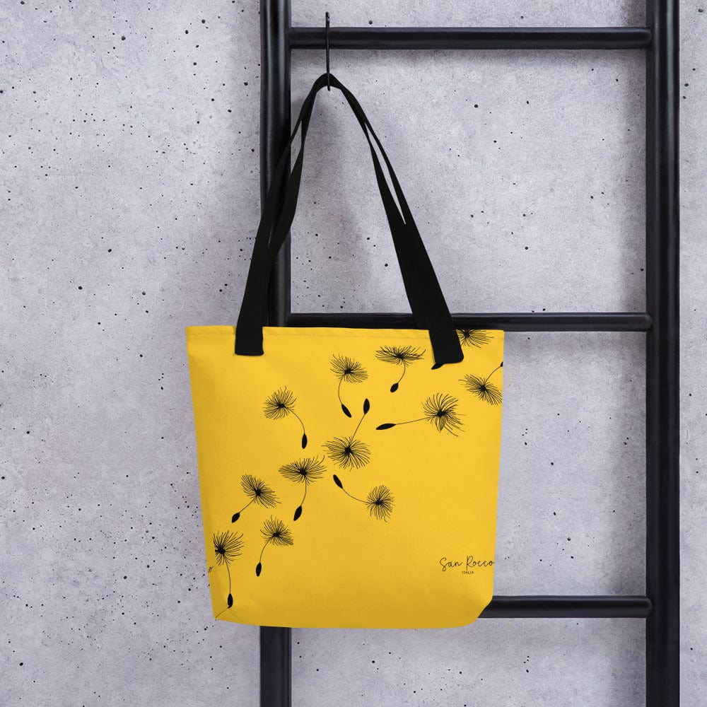 Accessoires - Handtaschen Gelbe Tote-Bag mit Löwenzahnmotiv San Rocco Italia