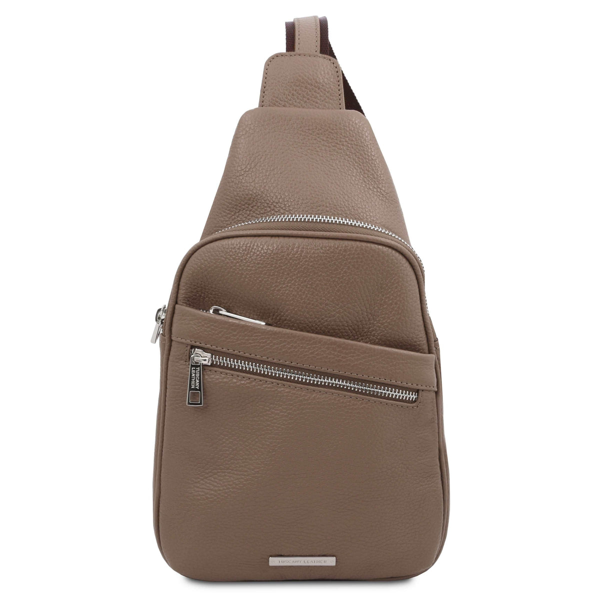 Ledertaschen für Herren Dunkeltaupe Albert - Weiche Leder-Crossover-Tasche | TL142022 Sling-Bag San Rocco Italia