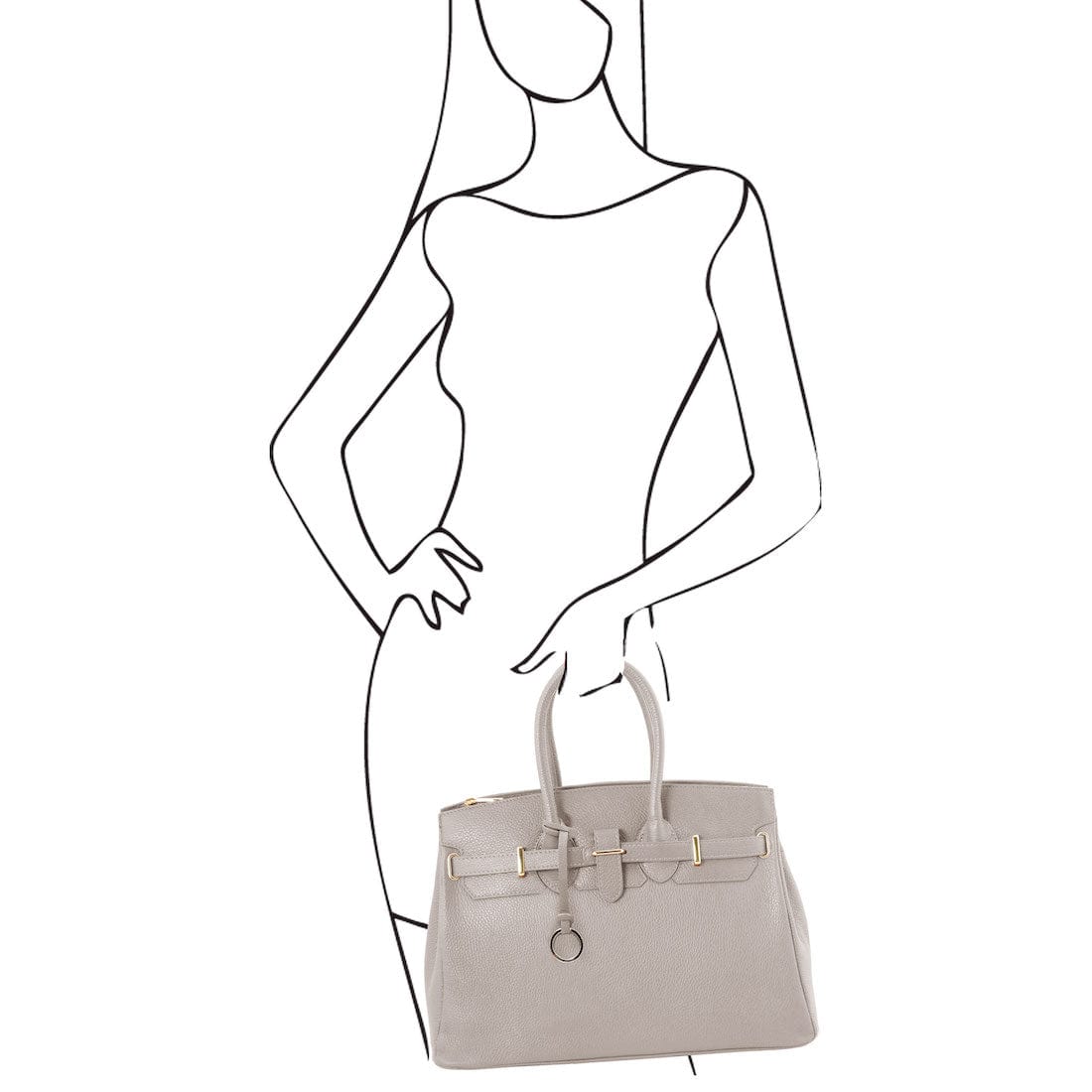 TL Bag - Leather handbag with golden hardware | TL141529 - Premium Leather handbags - Shop now at San Rocco Italia