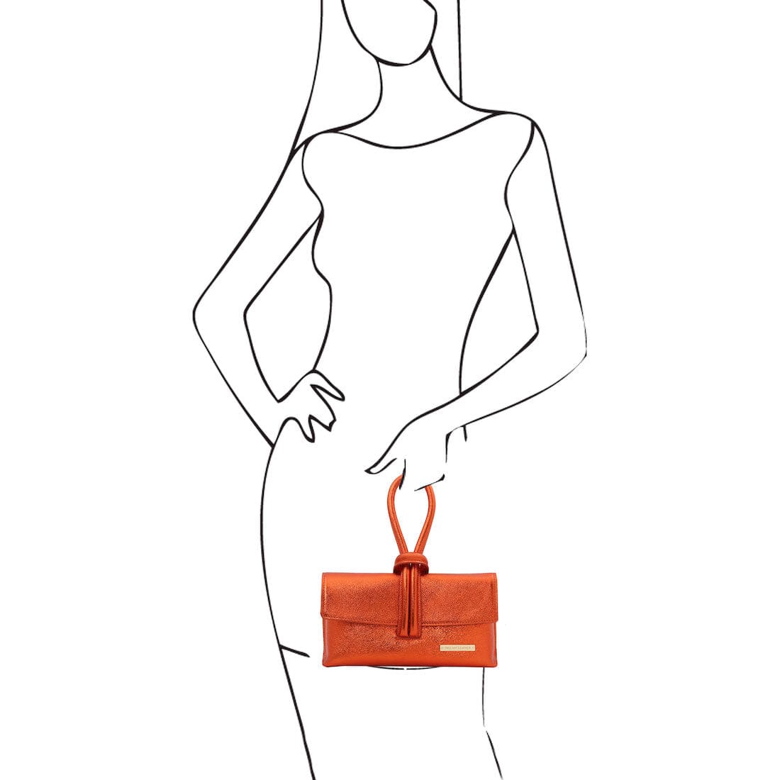 Leather handbags TL Bag - Metallic leather clutch | TL141993 San Rocco Italia