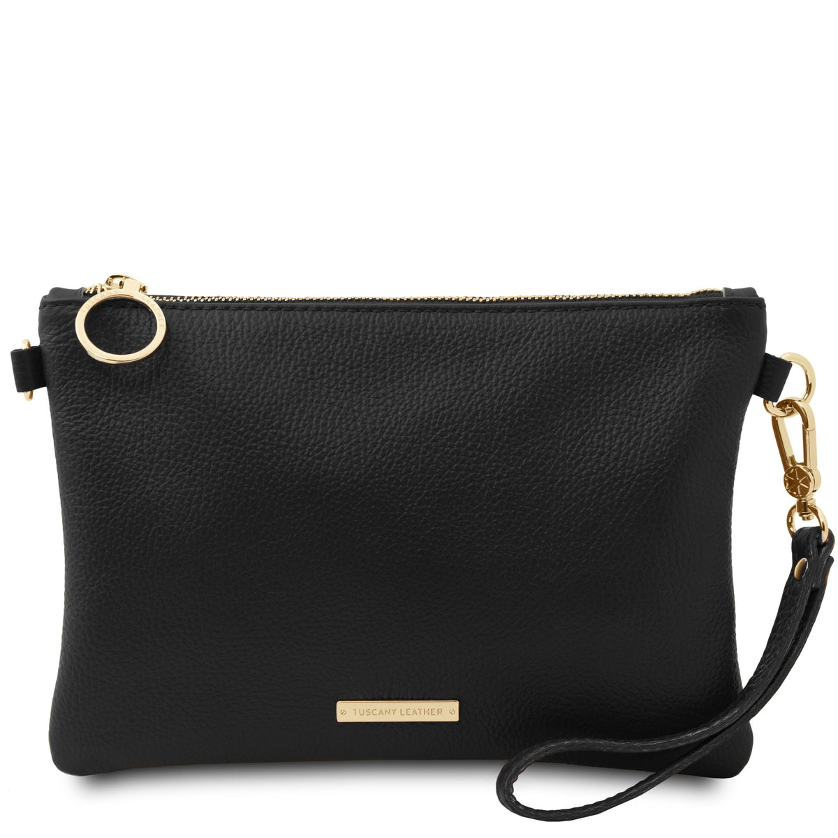 Leather handbags Black TL Bag - Soft Italian leather pouch clutch | TL142029 San Rocco Italia