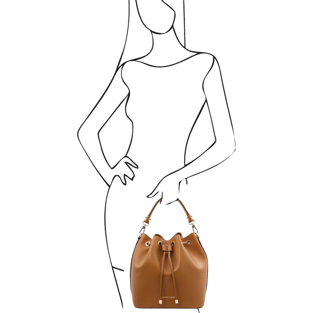 Leather handbags Vittoria - Italian leather bucket bag | TL141531 San Rocco Italia