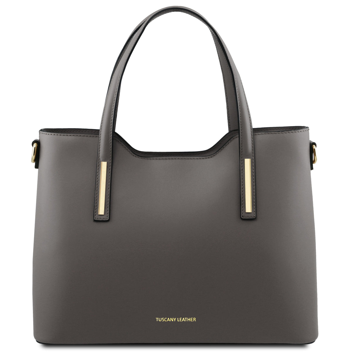 Leather shoulder bags Grey Olimpia - Italian leather tote | TL141412 San Rocco Italia