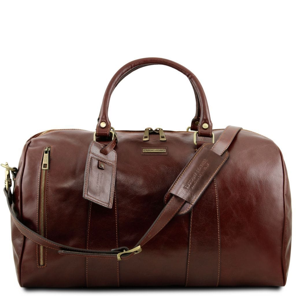 Leather Travel bags Brown TL Voyager - Travel leather duffle bag - Large size | TL141794 San Rocco Italia