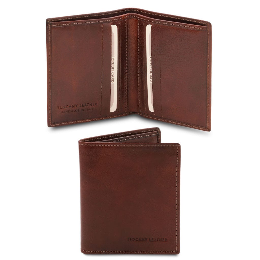 Leren herenportemonnees Bruin Exclusieve leren bifold-herenportemonnee | TL142064 San Rocco Italia