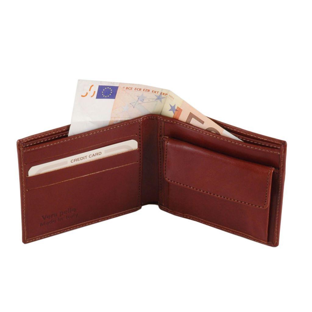 Leather wallets for men Exclusive 2 fold leather wallet for men with coin pocket | TL140761 San Rocco Italia