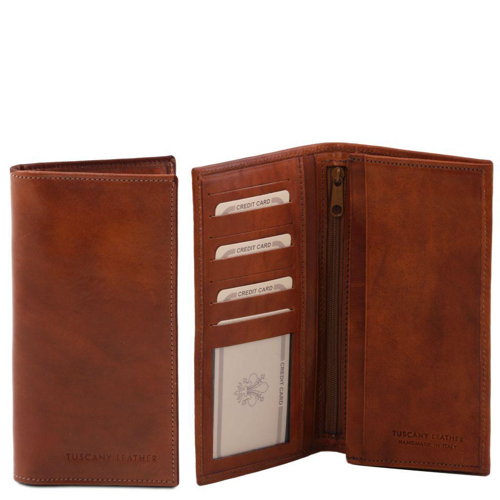 Leather wallets for men Brown Exclusive vertical 2 fold leather wallet for men | TL140777 San Rocco Italia