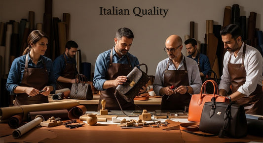 Werkstatt für italienische Lederhandtaschen