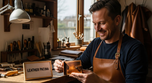 Handwerker und Patina auf pflanzlich gegerbtem Leder