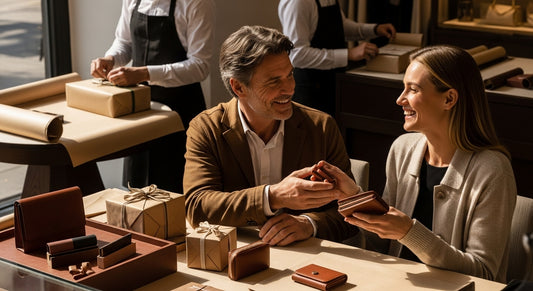 Luxusgeschenke, italienisches Leder, Boutique-Shopping