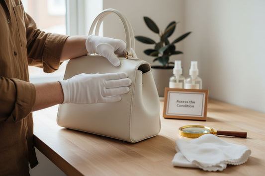weisse Lederhandtasche reinigen