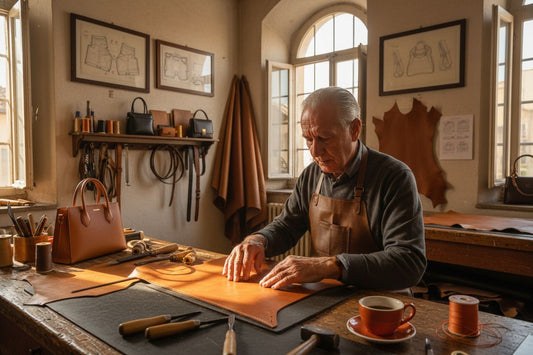 taller de un artesano italiano de la piel