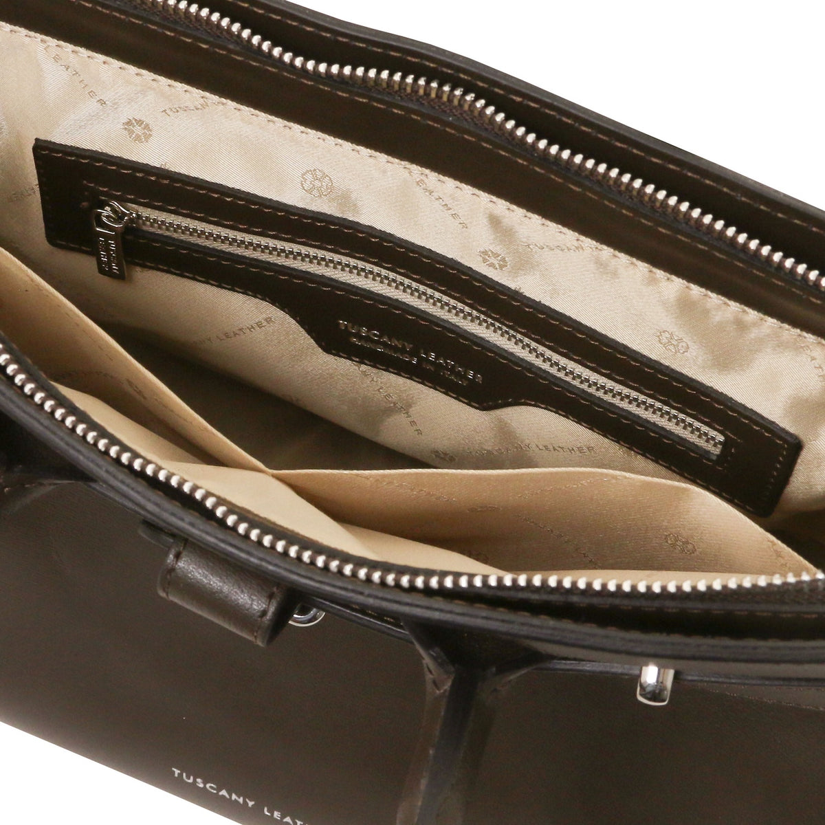 TL Bag - Structured leather handbag with shoulder strap