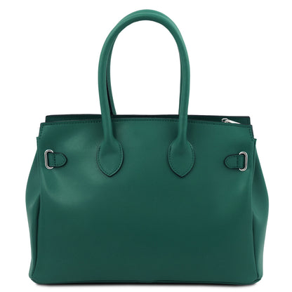 TL Bag - Structured leather handbag with shoulder strap